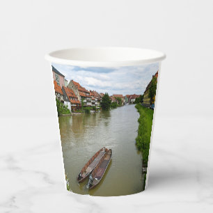 Bamberg Bavaria Regnitz River Painting Effect Art Paper Cups