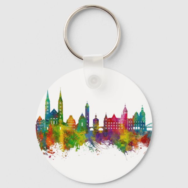Bamberg Germany Skyline Key Ring (Front)