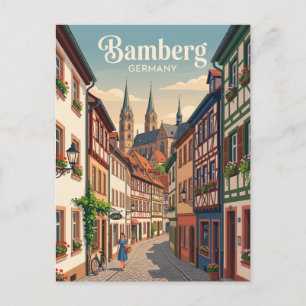 Bamberg Old Town Alley Germany Postcard