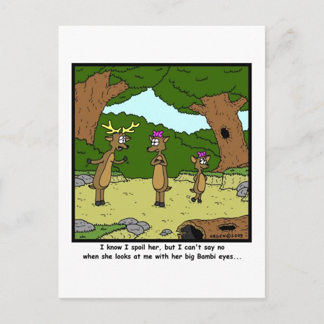 Bambi Eyes: Deer Cartoon Postcard (Front)