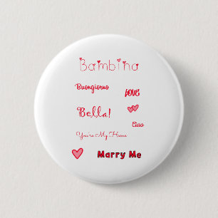 Bambina Love Quotes Set Pack 6 Cm Round Badge