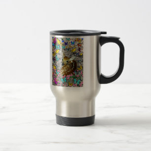 Bambina the White-Tailed Fawn in Butterflies Travel Mug