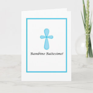 Bambino Battesimo - Baby Baptism in Italian Card