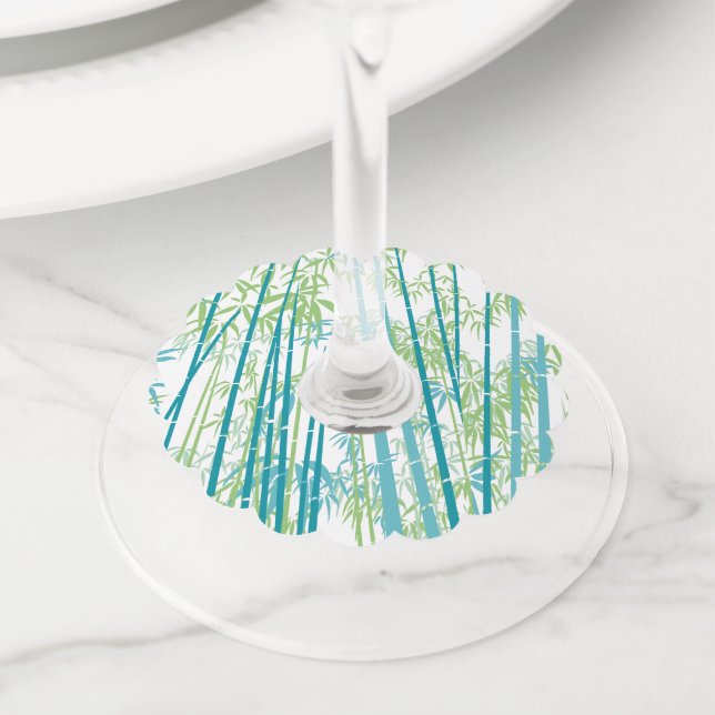 Bamboo 6 wine glass tag (Close Up)