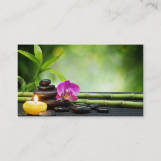 Bamboo and Candle Therapy Business Card