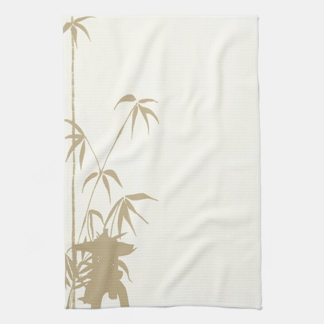 Bamboo and Japanese Lantern Tea Towel (Vertical)