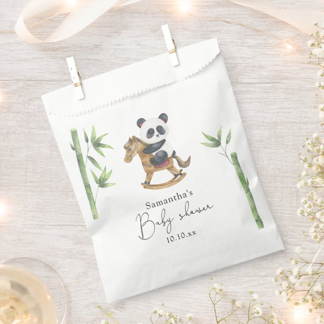 Bamboo and Panda Bear baby shower Favour Bags (Clipped)