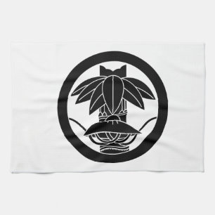 Bamboo and sedge hat in circle tea towel