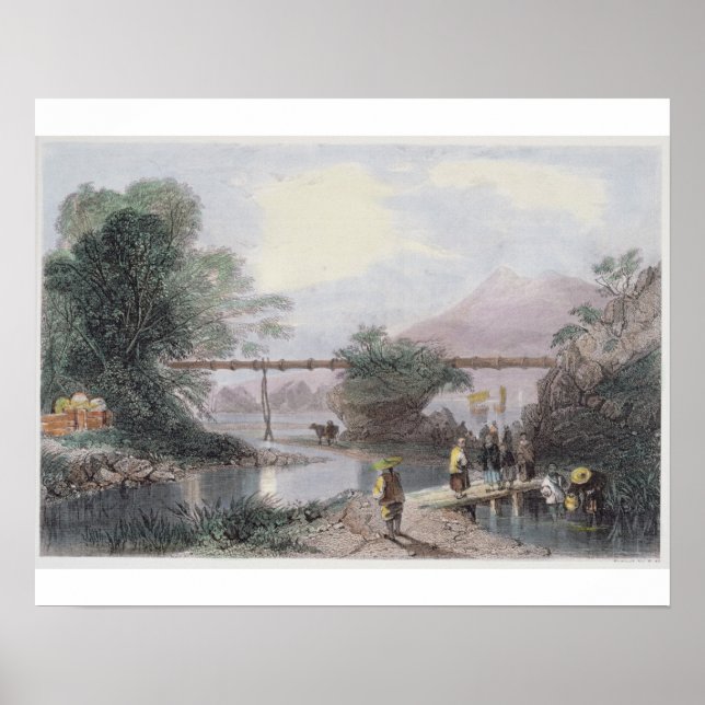 Bamboo Aqueduct at Hong Kong, engraved by Henry Ad Poster (Front)