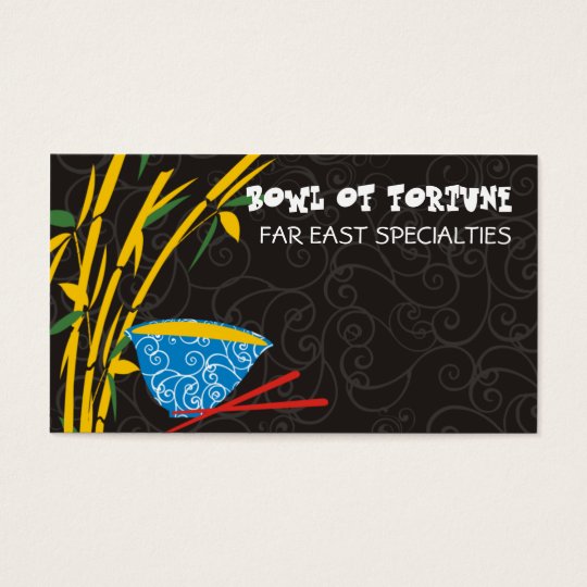 Bamboo Asian food bowl chopsticks business card... Business Card