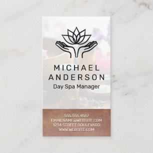 Bamboo Background   Healing Hands Lotus Icon Business Card