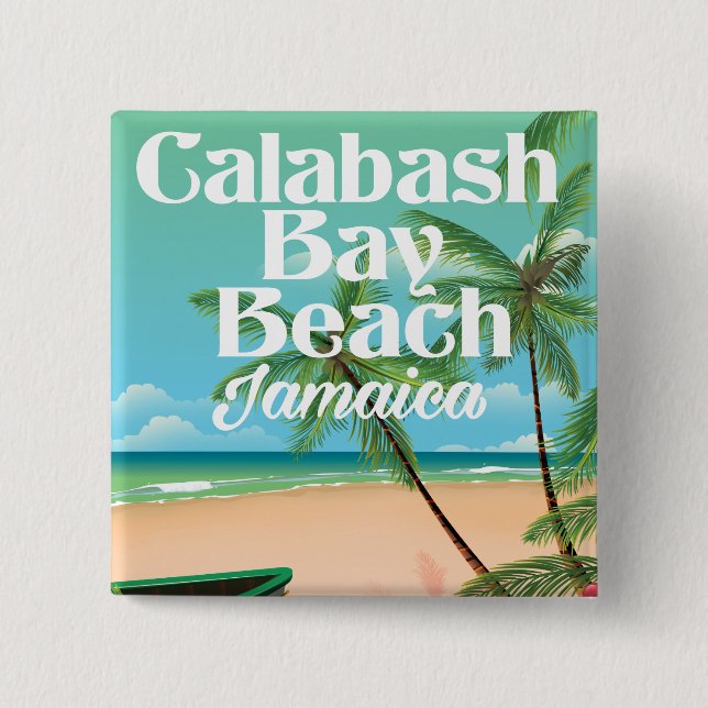 Bamboo Beach Jamaica 15 Cm Square Badge (Front)