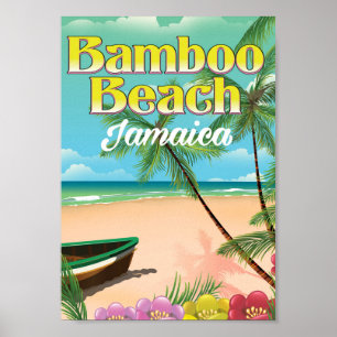 Bamboo Beach Jamaica Poster