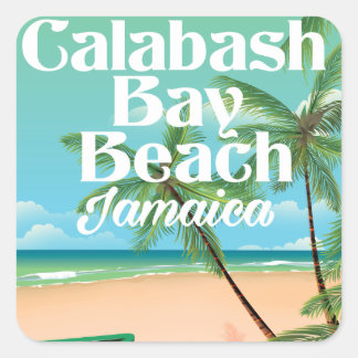 Bamboo Beach Jamaica Square Sticker