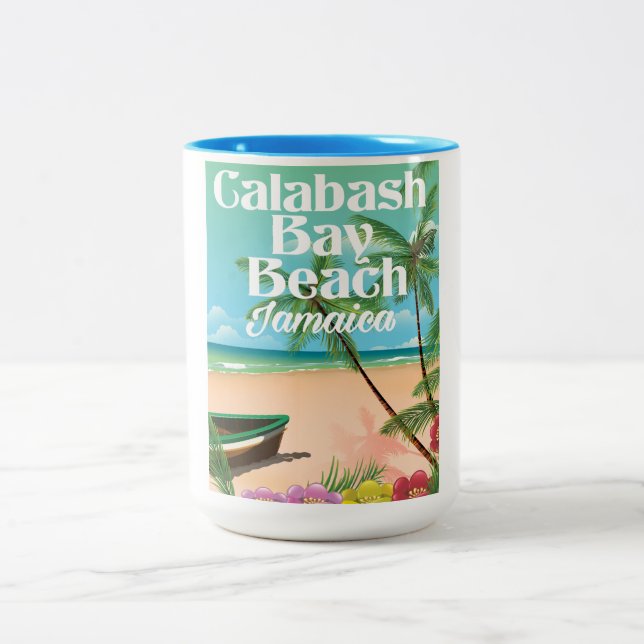 Bamboo Beach Jamaica Two-Tone Coffee Mug (Center)