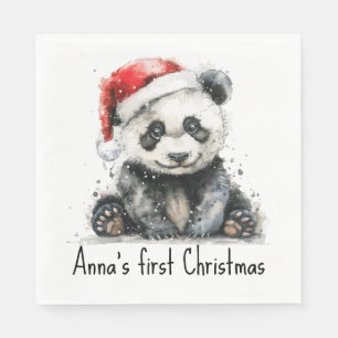 Bamboo Bear's First Christmas, custom Napkin