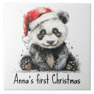 Bamboo Bear's First Christmas, custom Tile