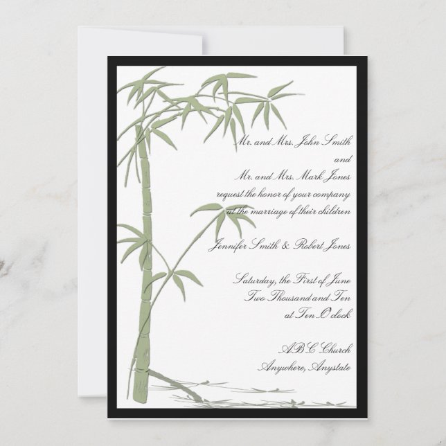Bamboo Beauty Wedding Invitation (Front)