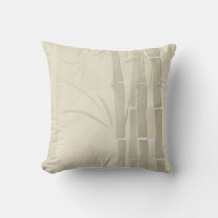 Bamboo, beige background cushion
