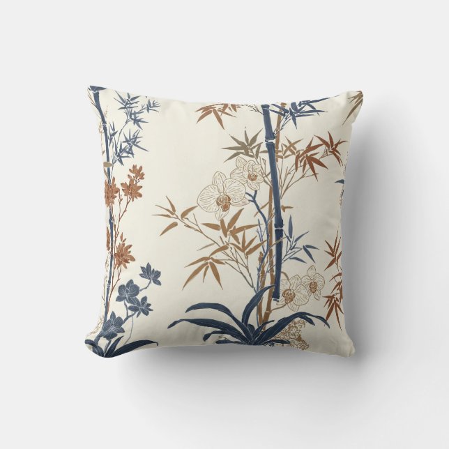 Bamboo botanical pillowcases  cushion (Front)