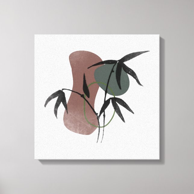 Bamboo Botanical Plants Bohemian Canvas Print (Front)