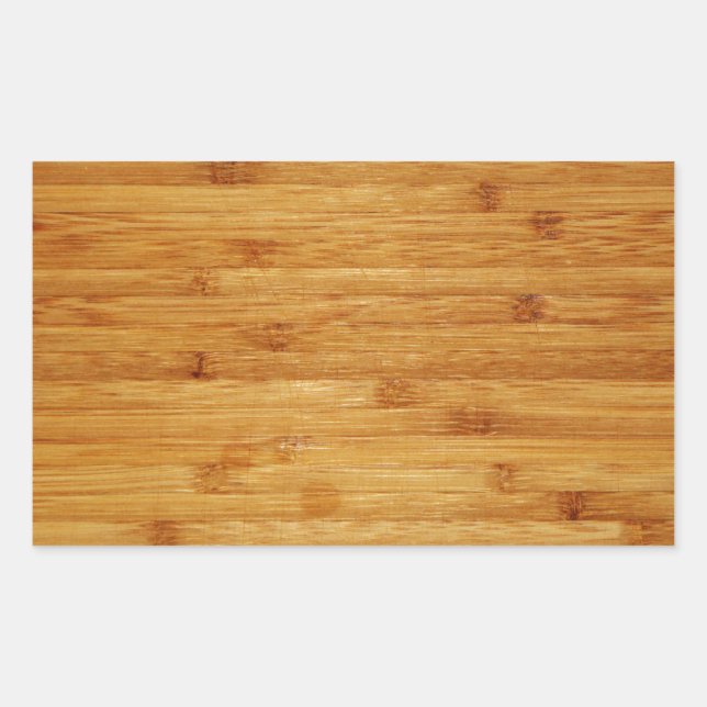 Bamboo Butcher Block Rectangular Sticker (Front)