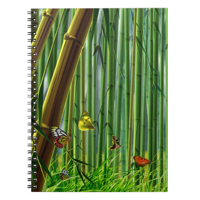 Bamboo & Butterfly Art 1 Notebook (Front)