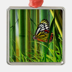 Bamboo & Butterfly Art 1 Ornament