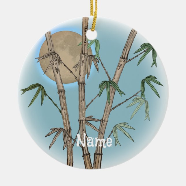Bamboo  ceramic tree decoration (Front)