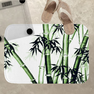 Bamboo Chinese Art - one - green Bath Mat