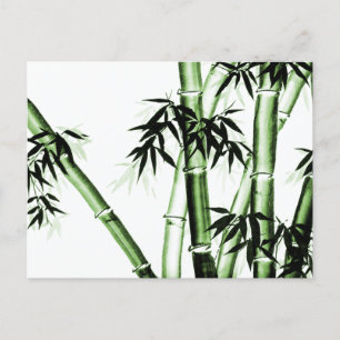 Bamboo Chinese Art - one - green Bath Mat Postcard