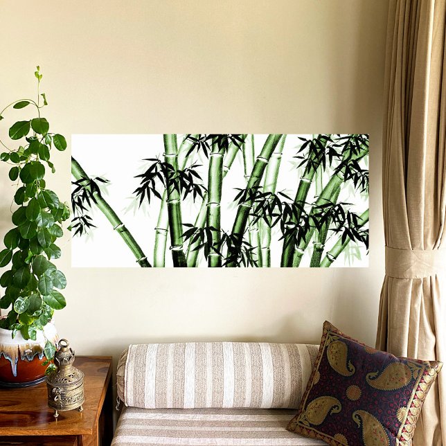 Bamboo Chinese Art - one - green Canvas Print (Creator Uploaded)