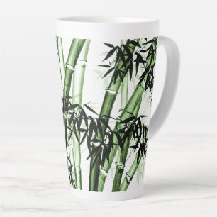 Bamboo Chinese Art - one - green Latte Mug