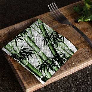 Bamboo Chinese Art - one - green Napkin