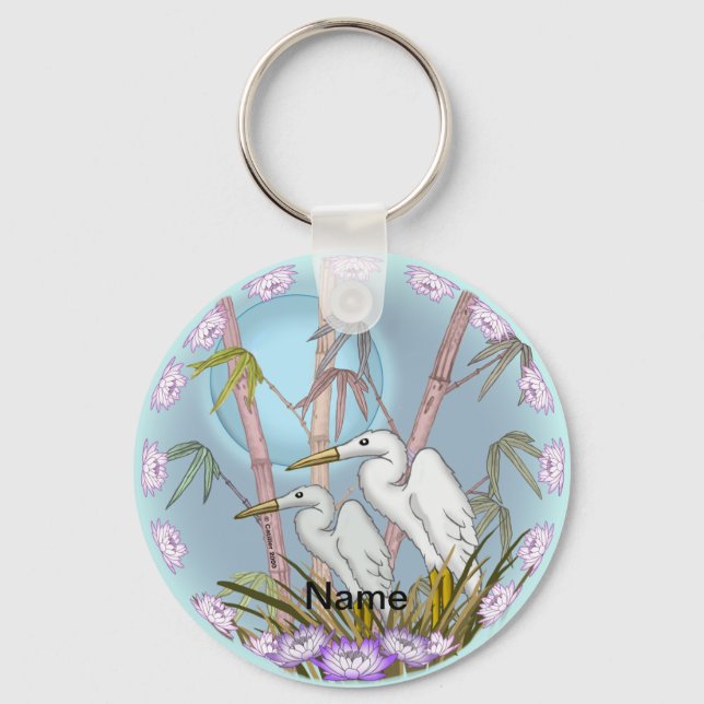 Bamboo Cranes  keychain (Front)