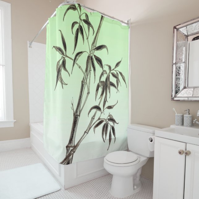 Bamboo drawing 3 shower curtain (In Situ)