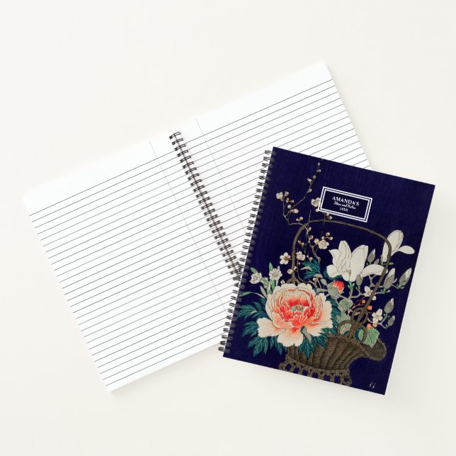 Bamboo flower basket Ohara Koson Illustration Notebook (Inside)