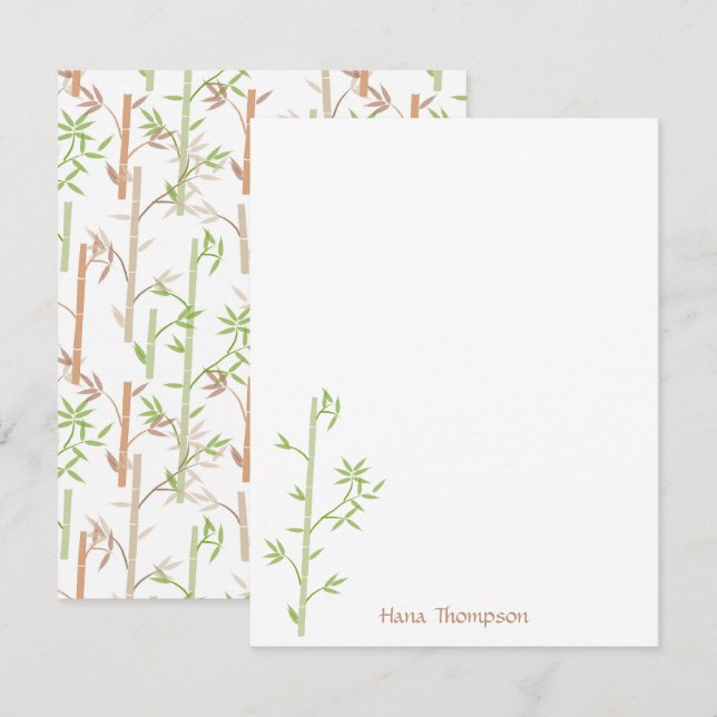 Bamboo Foliage Oriental Greenery Leaves Card (Front/Back)