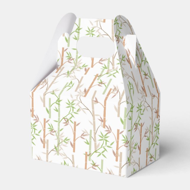 Bamboo Foliage Oriental Greenery Leaves Favour Box (Front Side)