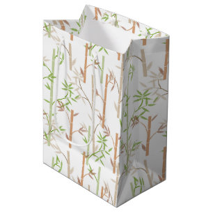 Bamboo Foliage Oriental Greenery Leaves Medium Gift Bag