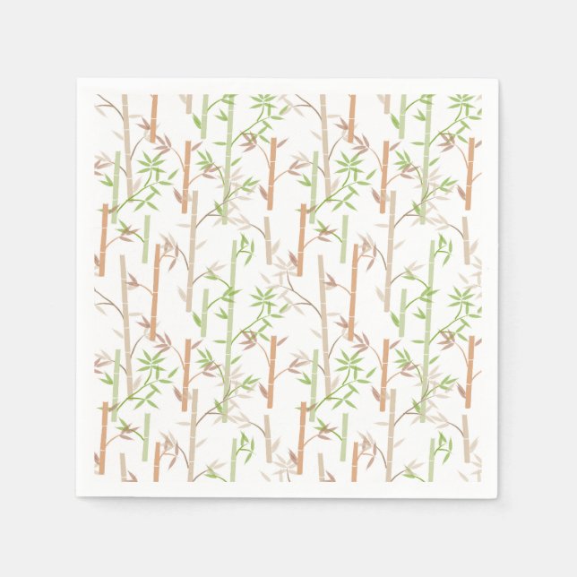Bamboo Foliage Oriental Greenery Leaves Napkin (Front)