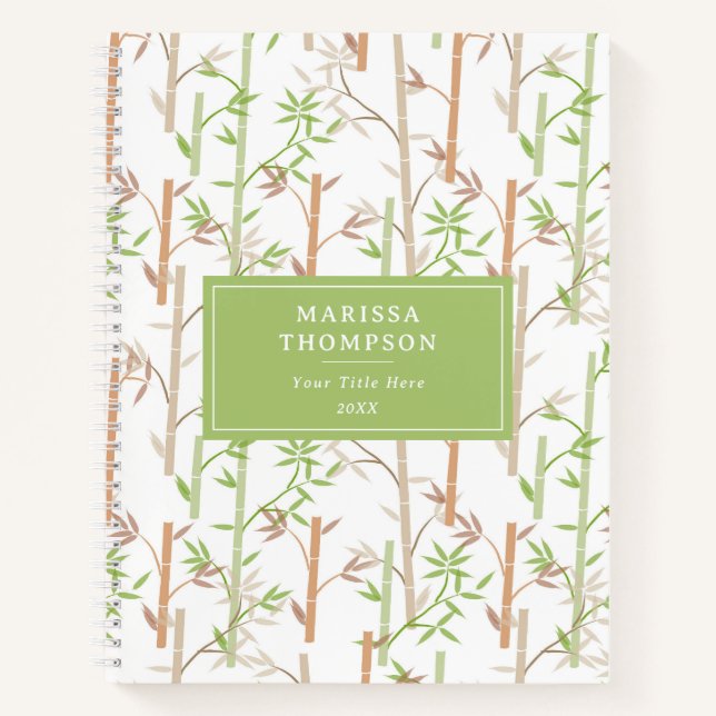 Bamboo Foliage Oriental Greenery Leaves Notebook (Front)