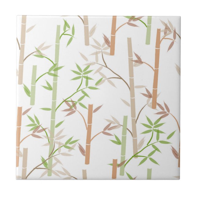 Bamboo Foliage Oriental Greenery Leaves Tile (Front)