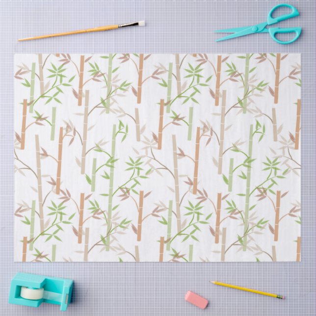 Bamboo Foliage Oriental Greenery Leaves Tissue Paper (Craft)