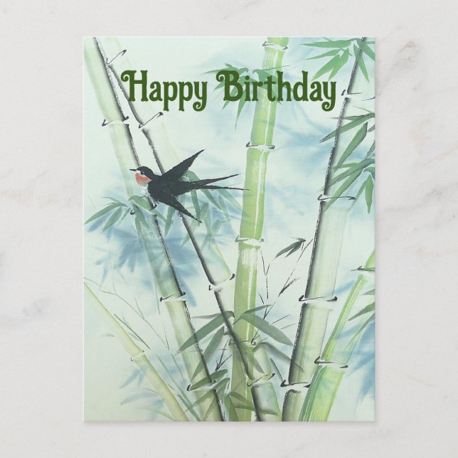 Bamboo Forest - green Postcard (Front)