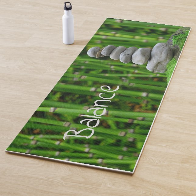 Bamboo Forest Green Stones in Balance Yoga Mat (In Situ)