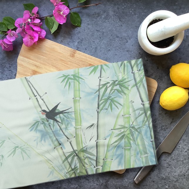 Bamboo Forest - green Tea Towel (Creator Uploaded)