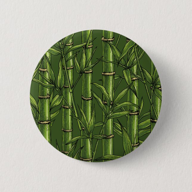 Bamboo forest in green 6 cm round badge (Front)