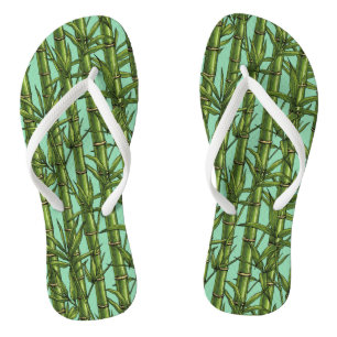 Bamboo forest in green flip flops