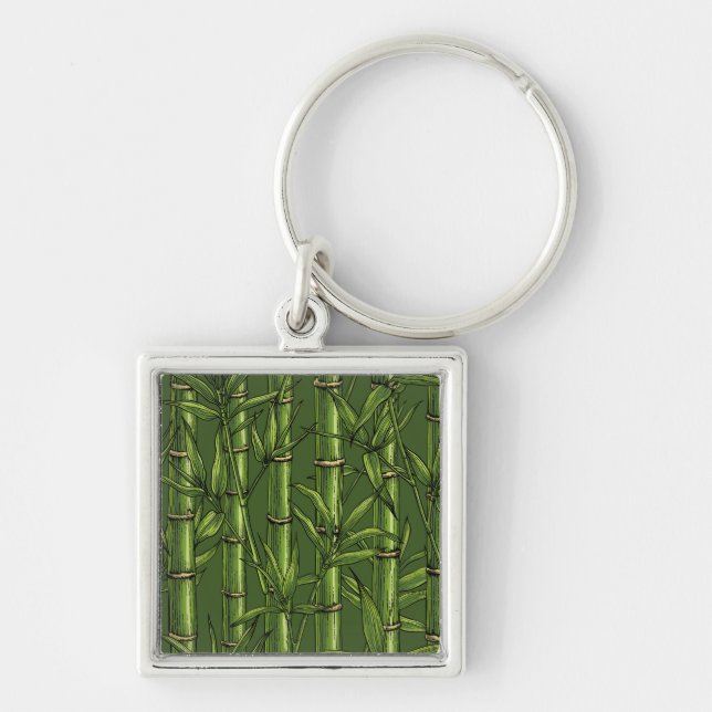 Bamboo forest in green key ring (Front)